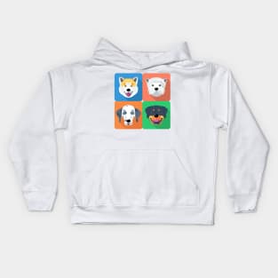 dog icon flat design Kids Hoodie